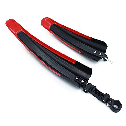 ColouredPeas Mountain Bicycle(Road Bike) Front/Rear Fender Streamline-Shaped Adjustable DIY Mudguard Tire Mud Guards (red)