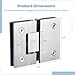 Glass Shower Door Hinges 180 Degree 2 Pack, Frameless Glass to Glass Hinge for 8mm-12mm, Stainless Steel Door Hinges, Heavy Duty Bathroom Door Hinges