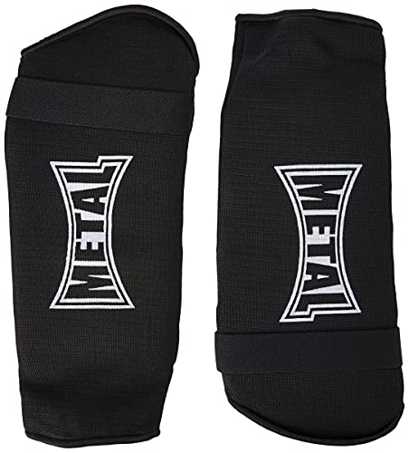 METAL BOXE - Black Foam Fabric Shin Guards (Pair) black black Size:XL