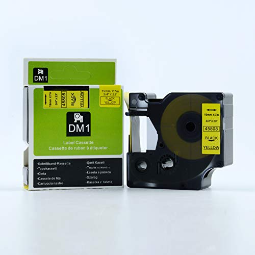 Ruban D1 19 mm noir sur jaune pour organiser l'atelier et les boîtes