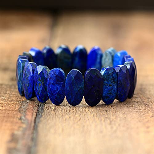 Bracelet en lapis-lazuli élastique, l'harmonie des pierres naturelles au poignet - 6