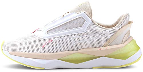 PUMA Women's LQDCELL Shatter XT First Mile CAMO Sneakers, Puma White/Tapioca, 7 Medium US
