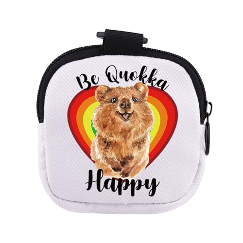 G2TUP Cute Quokka Gift Be Quokka Happy Mini Coin Purse Pouch Australia Animal Card Holder Animal Themed Gift (Be Quokka Happy CP)