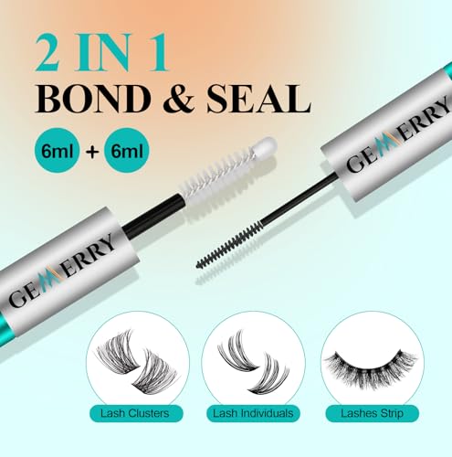 GEMERRY Lash Bond and Seal Waterproof 12ml Lash Cluster Glue for Eyelash Clusters Long Lasting for 72-96 Hours Eyelash Glue for Self Use at Home - Thumbnail 2