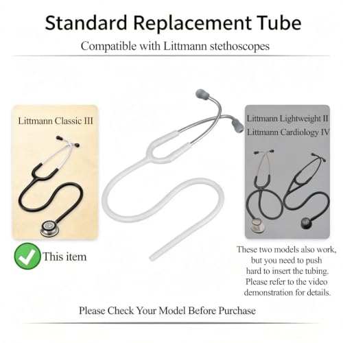 Image of Stethoscope Replacement Tube White Tubing fits for Littmann III