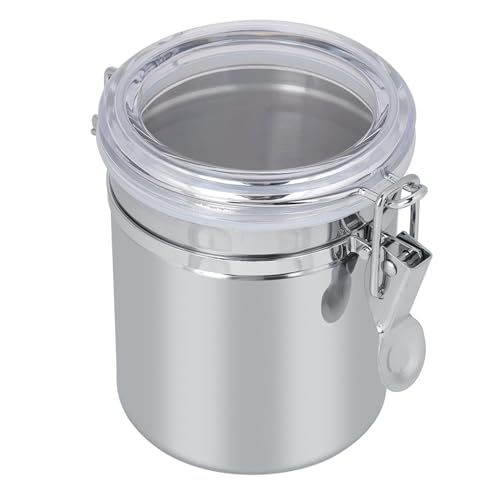 Rosvola Tarro de Almacenamiento de Alimentos en Bote de café de Acero Inoxidable con Anillo de Sellado para una Frescura Duradera (Un 10 * 11cm)