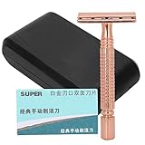 Yechiry Maquinilla de Afeitar de Seguridad de Doble Filo, Afeitado de Seguridad Clásico de Acero Inoxidable de Primera Calidad para Hombres, Peluquería Profesional o Uso Doméstico, Afeitadora Manual