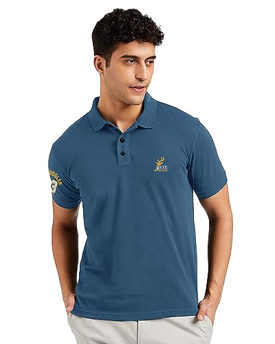 Image of EYEBOGLER Regular Fit Mens Polo Neck Half Sleeve Soild Casual Tshirt