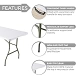 Home Source Trestle Table with Carry Handle (6 Feet) White – Multi-Purpose Folding Table – Heavy Duty for Camping Catering BBQ Picnic Party – 70D x 180W x 74H cm - Image 5