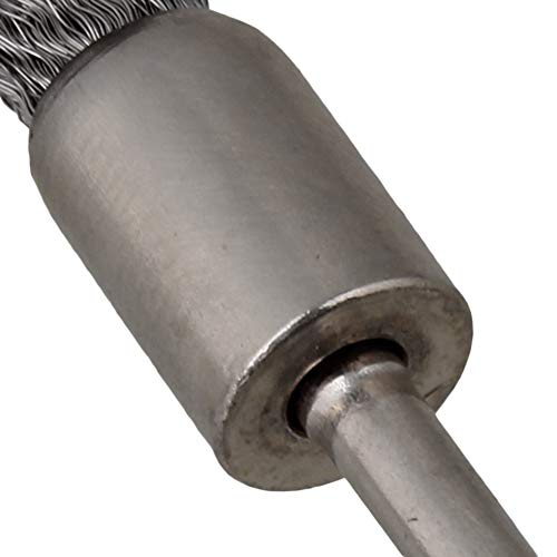 Image of ETFBUY 10PCS Silver 8mm Stainless Steel Extended Pen Shape Wire Brush Sweeping for Compatible Rotary Tool