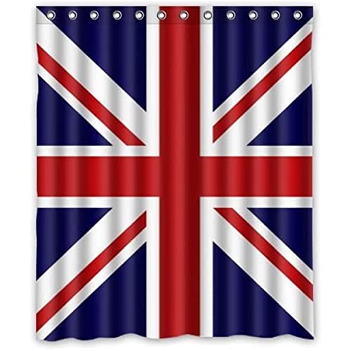 MEKPAM Rideau De Douche Union Jack/UK Flag Background Rideau De Bain Imperméable 180X180cm