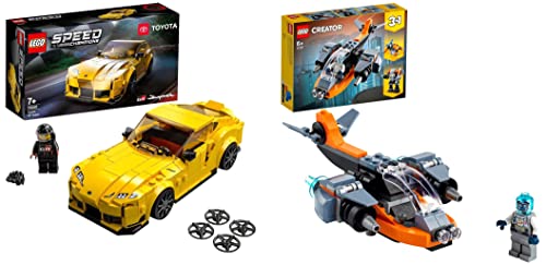 Image of LEGO Speed Champions Toyota Gr Supra 76901 Building Kit (299 Pieces) 42117 Technic Race Plane Toy To Jet Aeroplane 2 In 1 Building Set For Kids 7 Years Old|Multicolor