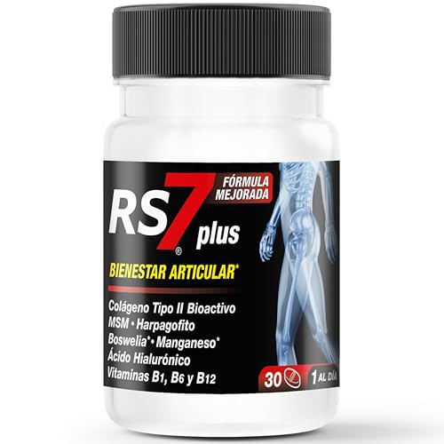RS7 Articulaciones Plus | 30 Comprimidos | Colágeno tipo II, MSM, Boswellia, Harpagofito, Ácido Hialurónico, Manganeso y Vitaminas B1, B6 y B12