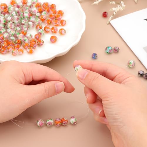 Perles de verre fleur rouge pour fabriquer un bracelet cadeau unique - 5
