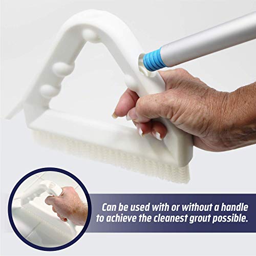 Image of Ultimate Grout Cleaner for Tile Floors, 2-QTS W Brush | Acid-free formula deep cleans grout on tile floors. Safe for marble, travertine, granite and all natural stone.