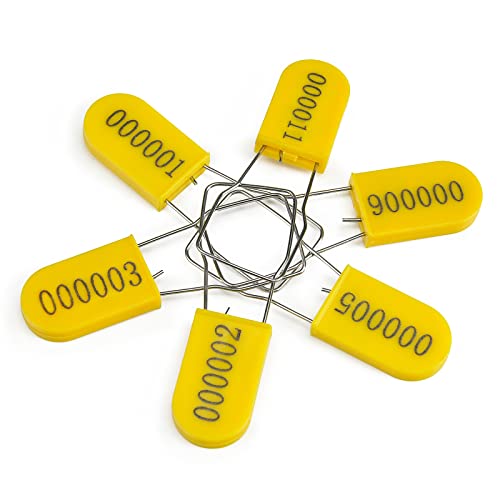 Image of 1000PCS Plastic Padlock Security Seals Metal Wire Padlocks Electric Meter Seal Disposable Anti-Tamper Lock Numbered Anti Tamper Tag Hasps Yellow