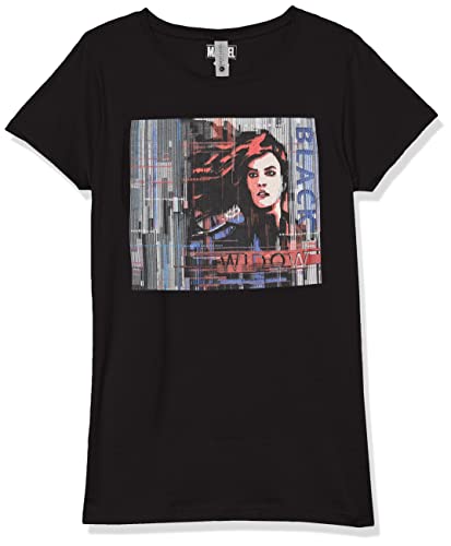 T-shirt Marvel Widow fille rose à manches courtes : vêtement enfant imprimé Little Big Classic