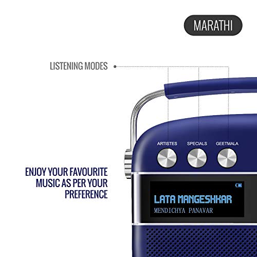 Image of Carvaan Saregama Premium Marathi - Portable Music Player with 5000 Preloaded Songs, FM /BT /AUX (Royal Blue)