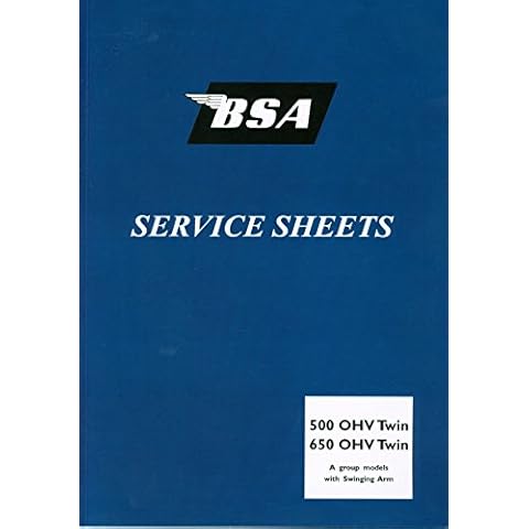 BSA Service Sheets - 500 OHV Twin, 650 OHV Twin Cover