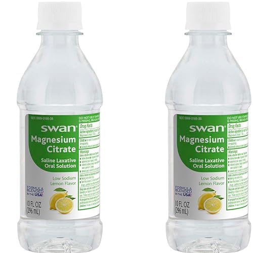 Swan Magnesium Citrate Oral Laxitive Solution for Occasional Constipation Lemon Flavor (2-10oz