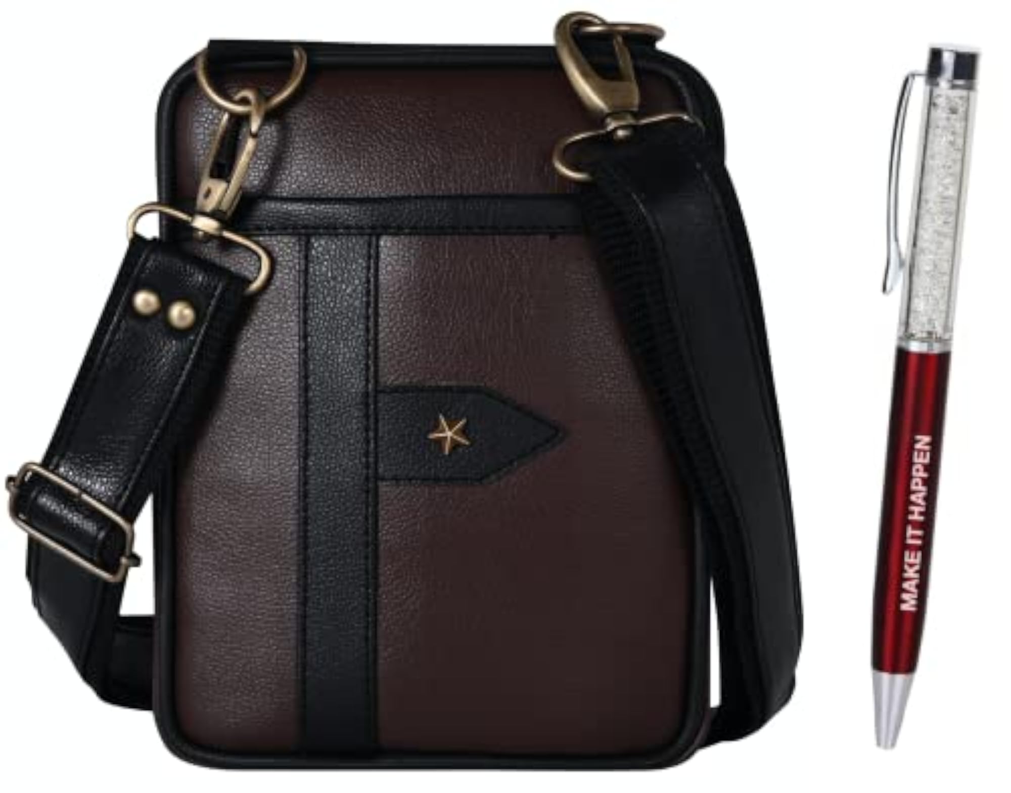 Stylish Brown Leather Sling Crossbody Bag for Men