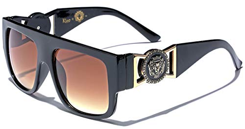 Kleo Flat Top Aviator Gold Buckle Hip Hop Rapper DJ Celebrity Sunglasses