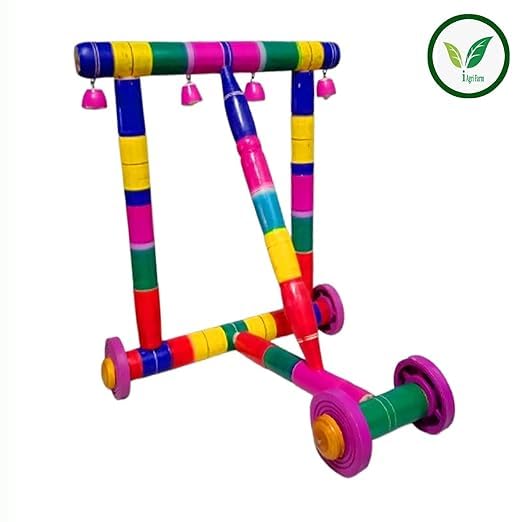 Image of Iagri Multicolour Wooden Walker and Traditional Wooden Toys