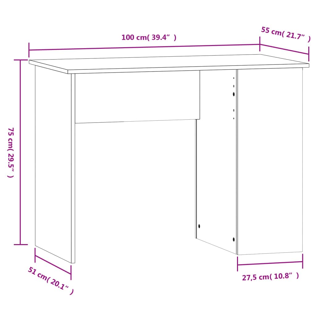 Scrivania Grigio Sonoma in Legno Multistrato 100x55x75 cm con Ripiani e Cassetto per Ufficio Studio Casa Smartworking Postazione PC Gaming Salvaspazio