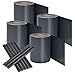 Juskys PVC Sichtschutzstreifen Doppelstabmatten Zaun 4er Set | 4 Rollen á 35m x 19cm | 120 Befestigungsclips | Zaunfolie Sichtschutz Windschutz - anthrazit