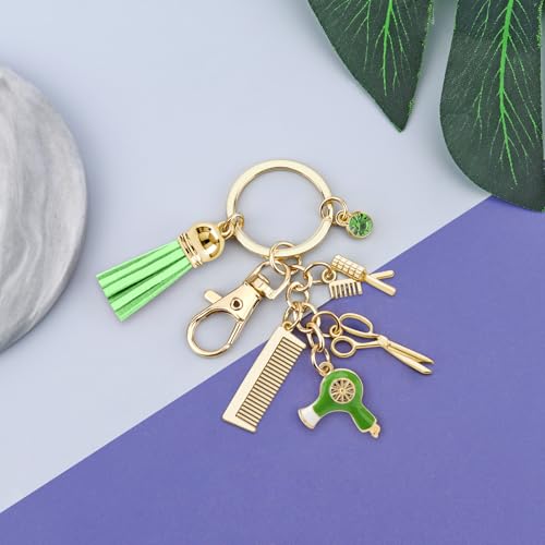 Hairdresser Gifts Thank You Keychain Hair Stylist Appreciation Gifts Hairstylist Keychain Cosmetology Graduation Gift Comb Scissors Charm Keychains Hair Salon Decor Barber Christmas Retirement Present - Thumbnail 3