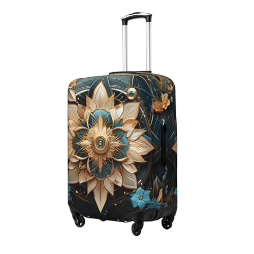 mandala flower sacred geometry Vintage Elastic Travel Luggage Cover Travel Suitcase Cover for Trunk Case 19''-32'' Luggage Protective Cover2