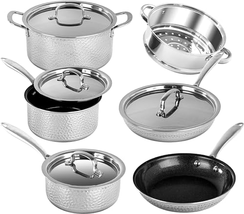 Granitestone 10 Pc Kitchen Pots and Pans Set Non Stick, Stainless Steel Cookware Set, Non Stick Pots and Pan Set, Kitchen Cookware Set, Pot and Pan Set, Dishwasher Safe Granitestone 10 Pc Kitchen Pots and Pans Set Non Stick, Stainless Steel Cookware Set, Non Stick Pots and Pan Set, Kitchen Cookware Set, Pot and Pan Set, Dishwasher Safe