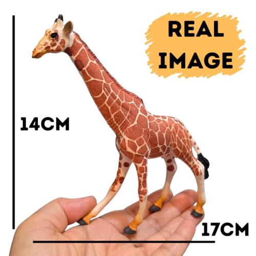 Image of FUNFOB Giraffe Toy Figure Height -14cm Giraffe Statue for Kids & Adults Wild Animal Toys PVC Multicolour | Gir AFFE