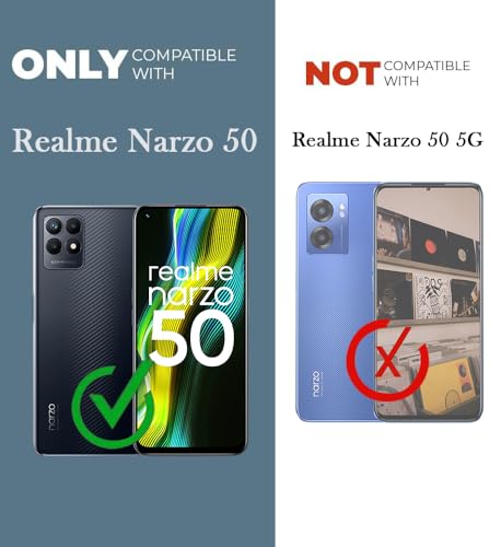 Image of Jkobi Back Cover Case for Realme Narzo 50 (Shockproof with Polycarbonate Clear Panel | Professional Black)