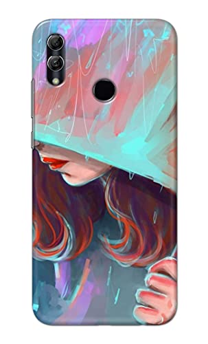 Image of PRINTFIDAA Pretty Woman Under The Umbrella Painting Printed Designer Hard Case for Huawei P Smart (2019) / Honor 10 Lite, Pot-LX1 / POT-LX1AF Back Cover -(e) RPM1007