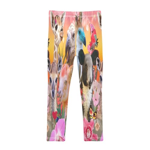 Toddler Girls Leggings Printed Yoga Pants Leggings Animals and Flower for Kids2