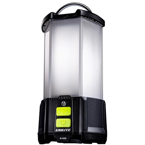 Unilite RL-5250 Dual Power Industrial 360 Degree LED Lantern Work Site Light | Rechargeable or Mains Powered | 5250lm | 2 to 16 Hours Run Time | IP65