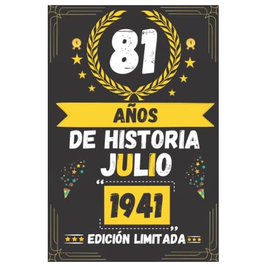 CUADERNO, 81 AÑOS DE HISTORIA JULIO 1941 EDICIÓN LIMITADA: Regalo de 81 cumpleaños para mujeres y hombres, ideas de 81 cumpleaños... un cumpleaños... ... regalo de 81 cumpleaños para él/ella.