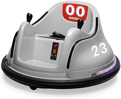Kidzone 6V Electric Ride On Bumper Car for Kids & Toddlers 1.5-5 Years Old, DIY Sticker Baby Bumping Toy Gifts W/Remote Control, LED Lights & 360 Degree Spin, ASTM Certified