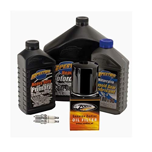 Kit Tagliando Spectro Olio Motore 20w-50 + Primaria + Cambio + Filtro Olio Nero O Cromato + Candele X Compatibile Con Harley Davidson Dyna Softail Touring V-rod Dal 1999 Al 2017