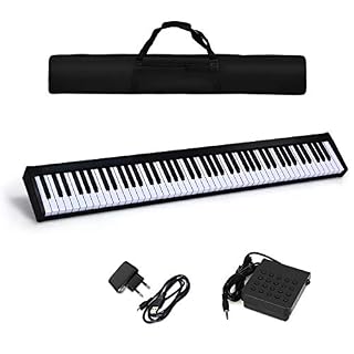 COSTWAY Piano Numérique 88 Touches, Clavier Electrique Amélioré avec Sac de Transport, 128 Rythmes, 128 Notes, Réglage… - Les Beatles, Paul McCartney, John Lennon, RIngo Starr, George Harrison