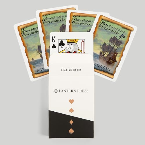 Lantern Press Savannah, Georgia, Barco Pirata, 52 Cartas Póker miniatura 6