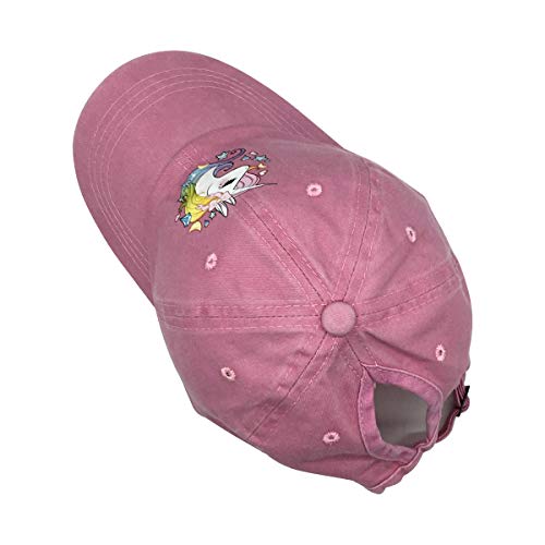 Waldeal Girls' Printing Cute Unicorn Ponytail Dad Hats Kids Adjustable Vintage Messy High Buns Baseball Cap Pink #TOP5