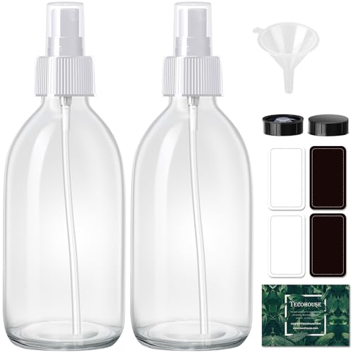 2 Pack Glass Spray Bottles 8.8 oz, 250 ml Empty Spray Bottle for Cleaning