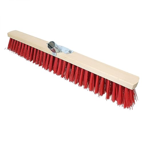 Linxor France ® Balai cantonnier en Bois - 60 cm - Rouge - Norme CE