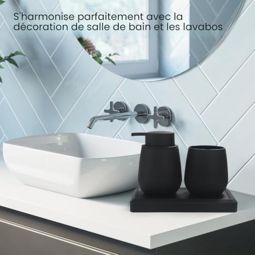 Set salle de bain 3 pcs ABS noir mat BAS-1209-3 AJEUNGAIN