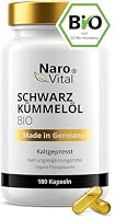 Schwarzkümmelöl Kapseln Bio Kaltgepresst & Naturbelassen - 180 vegane Schwarzkümmel Kapseln Hochdosiert - 1000mg Ägyptisches Schwarzkümmelöl pro Tagesdosis - Black Seeds Oil