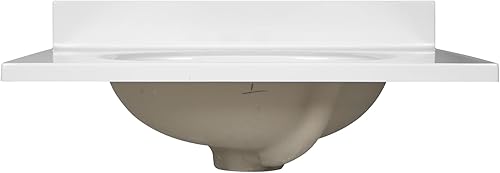 Miniatura 52 de Top de tocador de mármol cultivado de 19 pulgadas con protector contra salpicaduras, embalaje mejorado, remolino de marfil - Design House, 586263