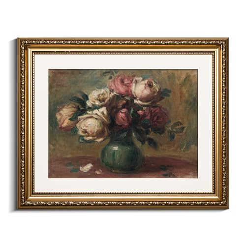 VIYYIEA Gold Framed Wall Art Canvas Print Home Decor Flower