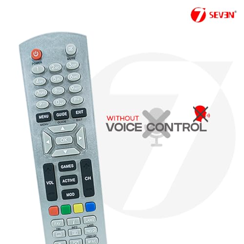 Image of 7SEVEN Silver Dish TV Remote Control Compatible with All Dish TV SD /HD DTH with Recording Set Top Box
